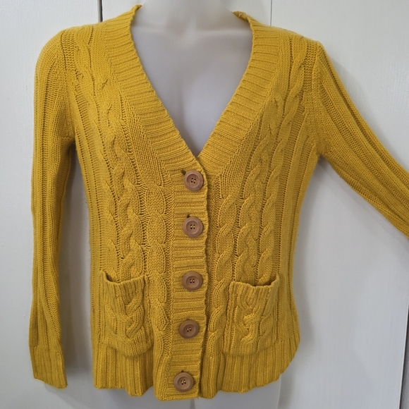 Fervour Sweaters - Yellow Textured Sweater Cable Knit Retro Vibe